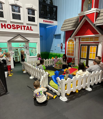 The Bee's Knees Play Cafe Tiny Town pretend school and hospital. Kids and families imaginary play