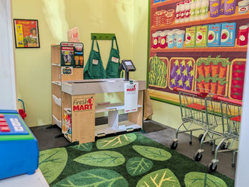 Pretend Play Grocery Store at The Bees Knees Play Cafe tiny town